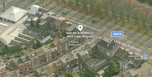 Angleur - vue aérienne du temple du Quai des Ardennes