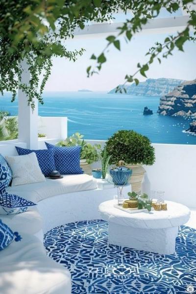Terrasses à Santorin