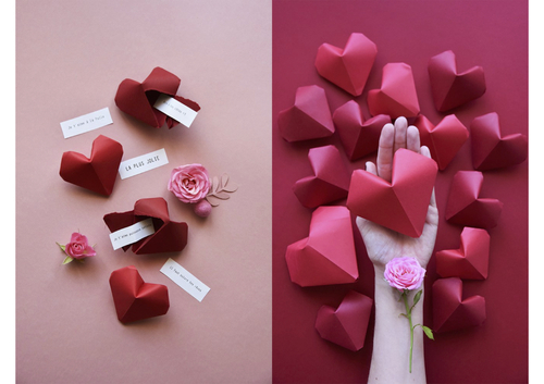 Boîte à messages - Coeur en origami 3D
