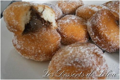 Mini beignets fourrées nutella nature