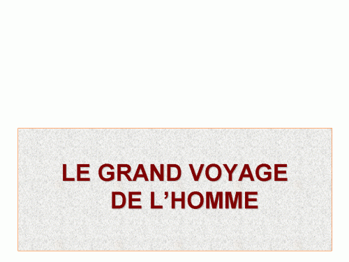 LE VOYAGE DE L'HOMME