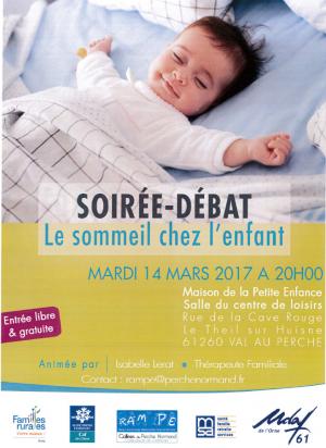 Soirée-débat « Le sommeil chez l’enfant »