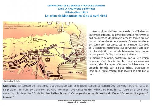 80e Anniversaire de la Campagne d'Erythrée (février-avril1941) - dernier épisode 7 : Et Massoua fut libéré !