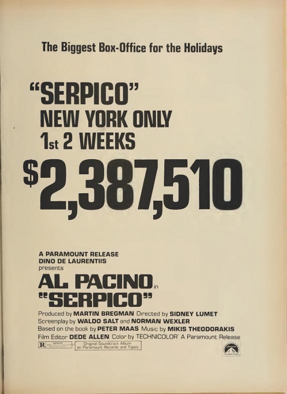 BOX OFFICE USA DU 13 DECEMBRE 1973 AU 19 DECEMBRE 1973