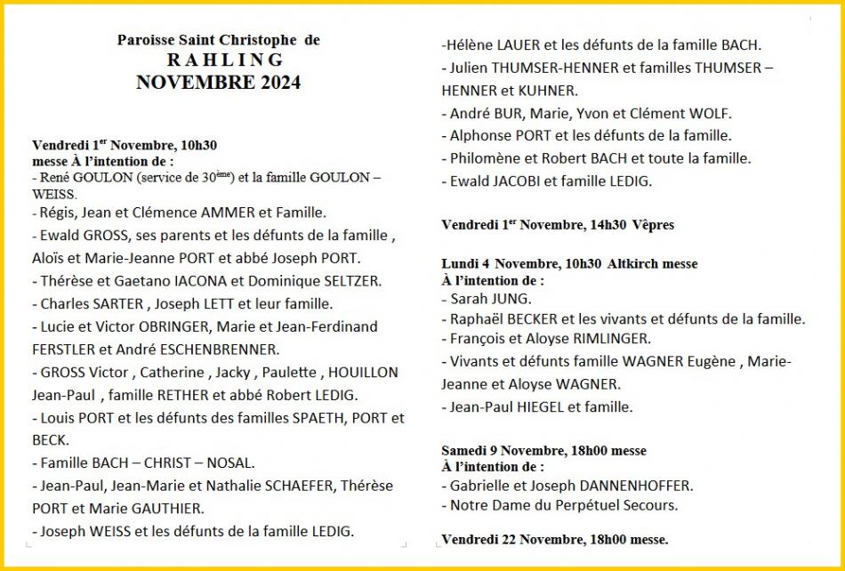 Paroisse Saint Christophe de Rahling