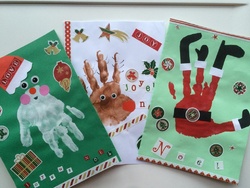 Cartes de Noël avec empreintes de main