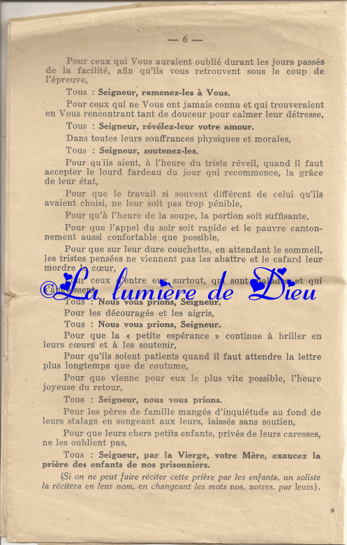 Veillée du souvenir pour les prisonniers