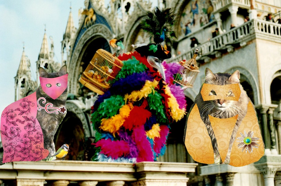Carnaval de Venise oiseau et chat