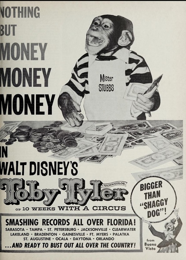 TOBY TYLER BOX OFFICE USA 1960