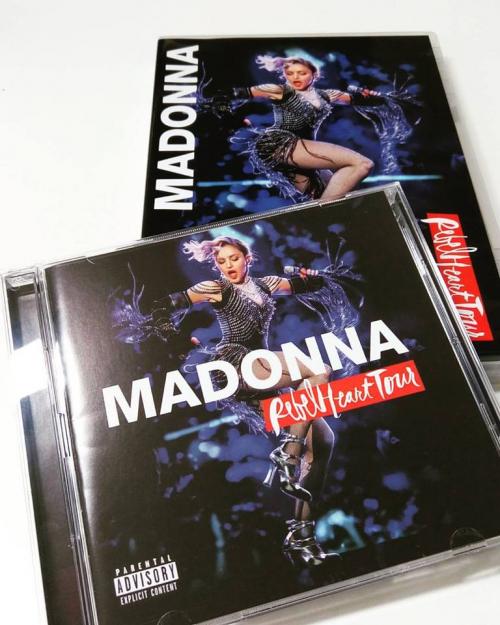 Have a look at the Rebel Heart Tour CD, DVD and Digipack