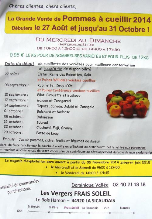 Verger  FRAIS  SOLEIL à la Sicaudais