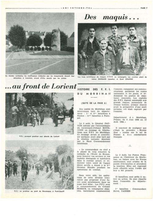 Histoire des FFI dans le Morbihan