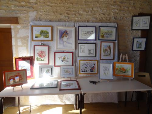 L'exposition des aquarellistes de Villiers le Duc, a eu lieu le jour du Marché Gourmand...