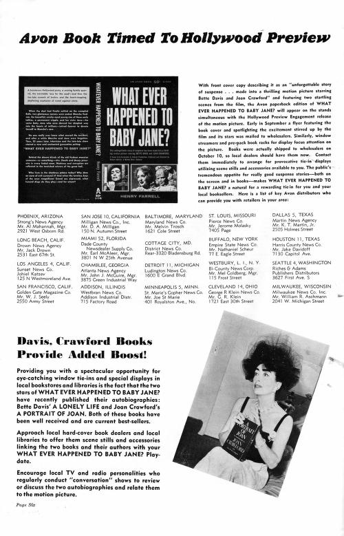 QU'EST-IL ARRIVE A BABY JANE (1962) PRESSBOOK 