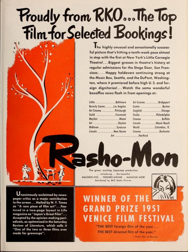 RASHOMON box office USA 1952