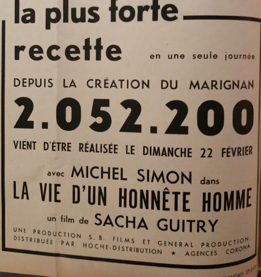 BOX OFFICE PARIS DU 13 FEVRIER 1953 AU 19 FEVRIER 1953