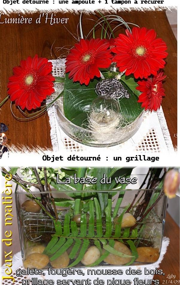 Objets détournés dans mes compositions florales (1/2)