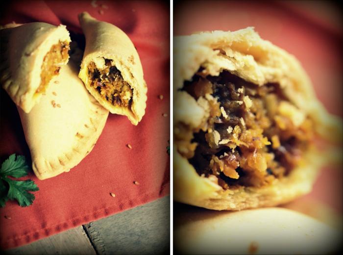 Chaussons au potimarron {noix de cajou & raisins secs} 