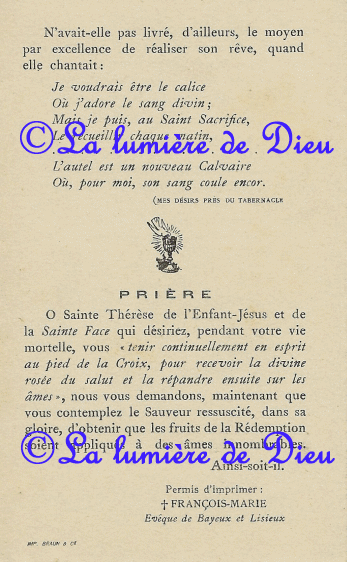 Sainte Thérèse de l'Enfant Jésus recueillant pour les âmes la divine rosée du salut