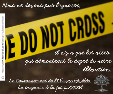 Couronnement de l'Œuvre Révélée, La croyance & la foi (p.XXXXVI)