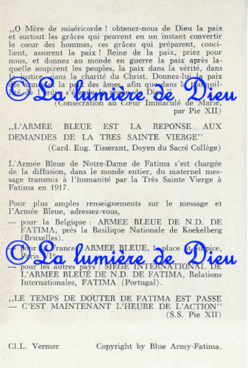 L'armée bleue de Notre-Dame de Fatima (Apostolat mondial de Fatima)