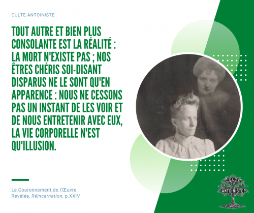 Le Couronnement de l'Œuvre Révélée, Réincarnation (p.XXIV)