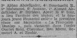 22.2.1931 L'intermembres Mouloudia (1er Grand Prix Cycliste organisé par le MCA)