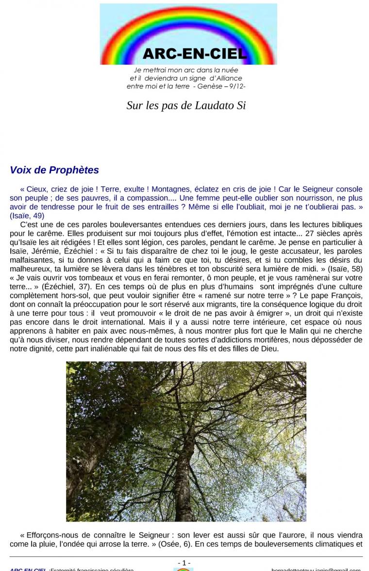 Bulletin de la fraternité Arc en Ciel *24