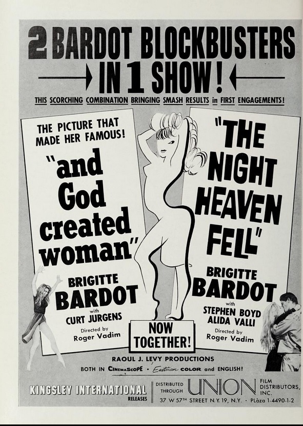 BRIGITTE BARDOT ET DIEU CREA LA FEMME BOX OFFICE USA 1960
