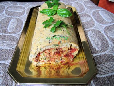 Roulé au fenouil et courgette, coeur à la tomate