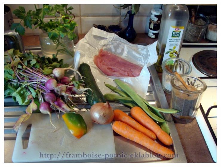 Blanc de poulet aux légumes au WOK