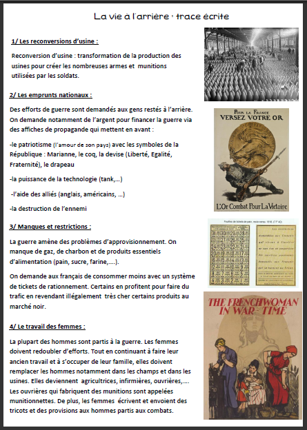 1914-1918: la vie à l'arrière