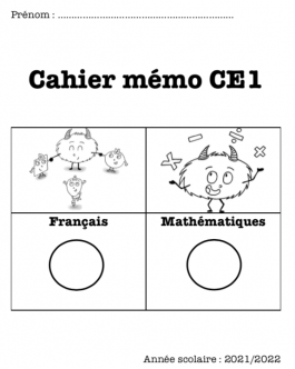 Page de garde cahier mémo ce1