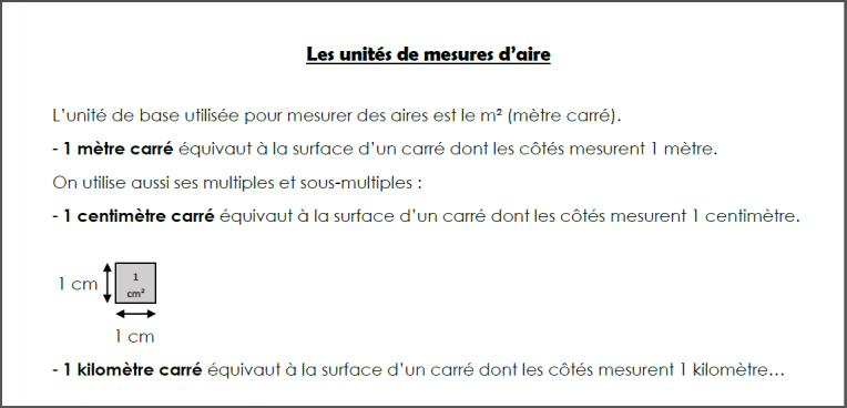 Activité de découverte : Les aires