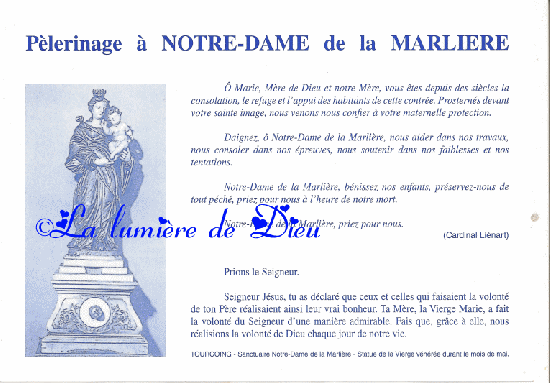 Pèlerinage à Notre-Dame de la Marlière