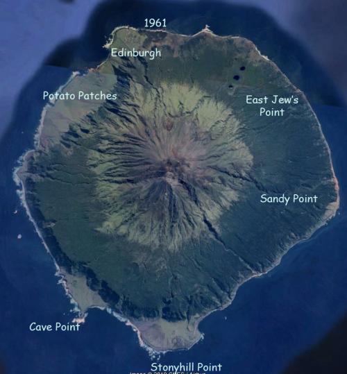 Nous allons faire le tour de l''île Tristan da Cunha en commençant par The Patches (champs de patates) 
