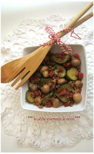 POÊLÉE DE LÉGUMES AU BŒUF ET CHORIZO