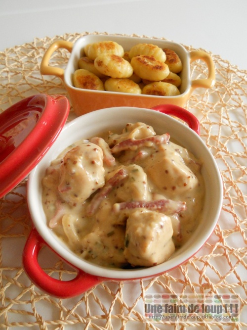 Mijoté de poulet au cidre et mourtarde à l'ancienne