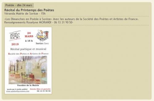 ANNONCES DU 24 MARS