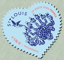 Image du timbre Cristallerie  Saint-Louis-Timbre cœur autoadhésif à 1,16 €