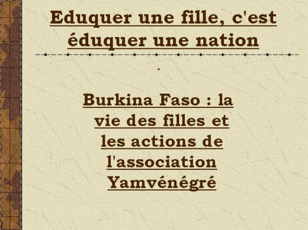 "Eduquer une fille c'est éduquer une nation" une conférence proposée par le Zonta Club Châtillonnais