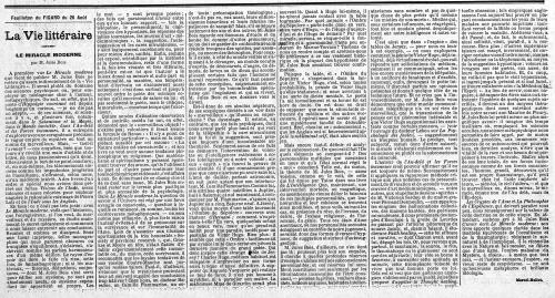 Jules Bois, Le miracle moderne (1907)(Figaro 26 août 1907)