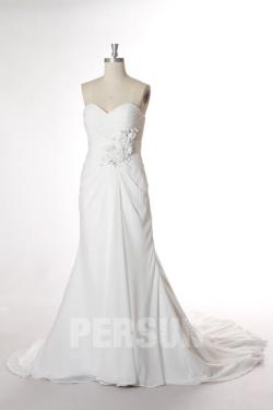 Robe de mariée ligne A en mousseline polyester