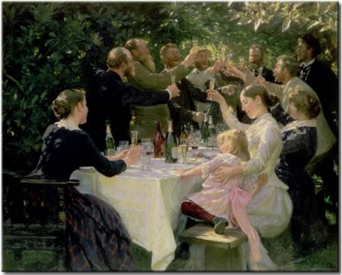 Hip Hip Hurrah ! (1888) Fête d'artistes à Skagen par Peder Severin Kroyer (1851-1909)