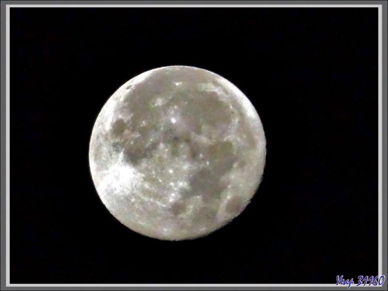 Madame la Lune : en fin de nuit avec irisation d'un nuage puis à son coucher - Lartigau - Milhas - 31