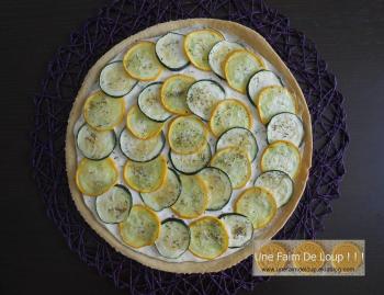 Tarte fine au duo de courgettes
