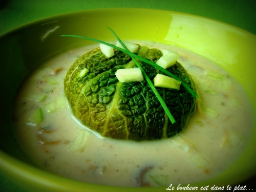 Paupiettes de saumon sauce champignons et pomme verte