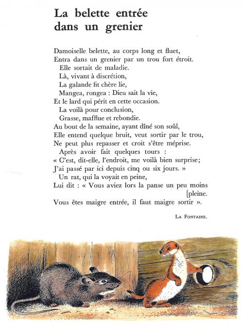 LA BELETTE ENTRÉE DANS UN GRENIER (La Fontaine)