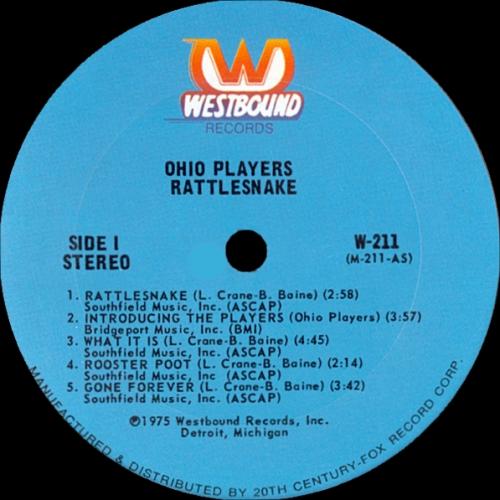 Ohio Players : Album " Rattlesnake " Westbound W-211 [ US ]