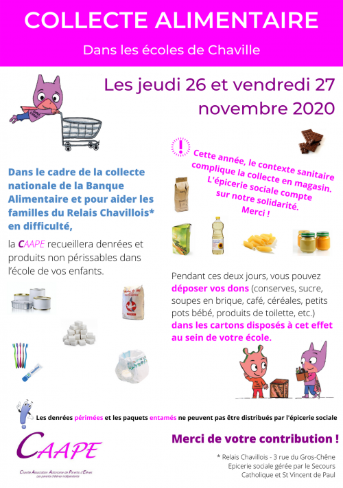 CAAPE - Collecte alimentaire dans les écoles de Chaville